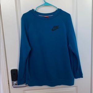NIKE Pullover Sweater Blue Long Sleeve Crew Neck